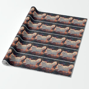 Papel De Regalo Gato persa en una alfombra voladora