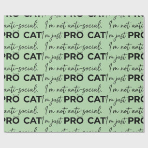 Papel De Regalo Gato Pro Divertido Introvertido Antisocial
