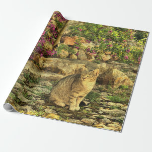 Papel De Regalo Gato que se sienta en jardín
