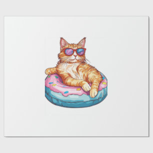 Papel De Regalo Gato tranquilo vibraciones de verano � Gatito dive