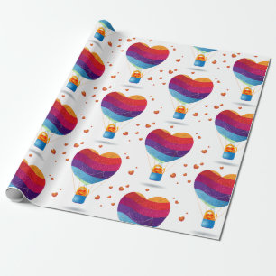 Papel De Regalo Gato y balón de amor