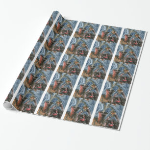 Papel De Regalo Gato y flor