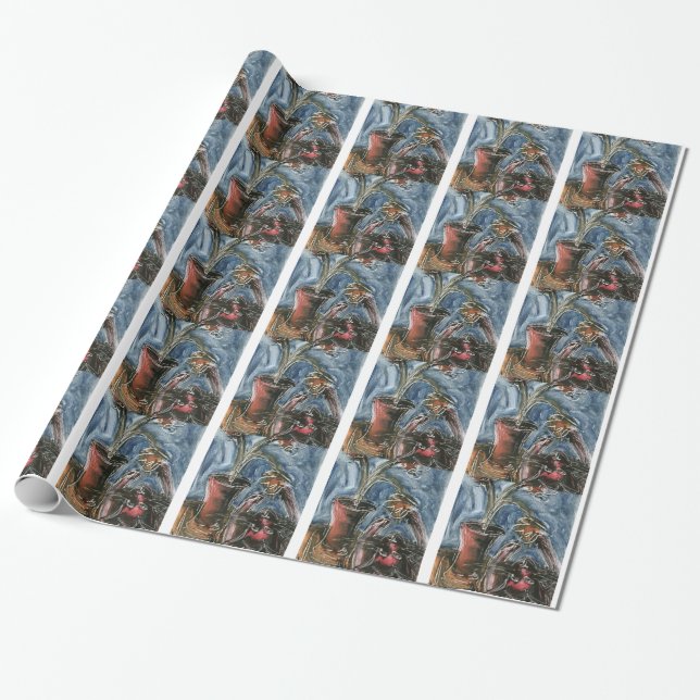 Papel De Regalo Gato y flor (Desenrollado)