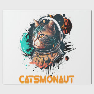 Papel De Regalo Gatomonauta Astronauta Gato O Gato Espacial