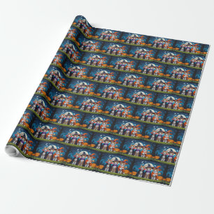 Papel De Regalo Gatos abisinios Calabaza Halloween Divertido