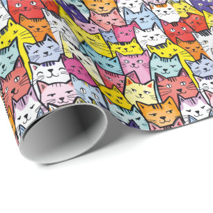 Papel De Regalo Gatos abstractos entrelazados