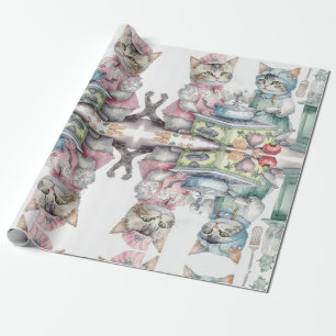 Papel De Regalo Gatos adorables en la cocina