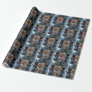 Papel De Regalo Gatos Azules Rusos Navidad Nieve Fiesta
