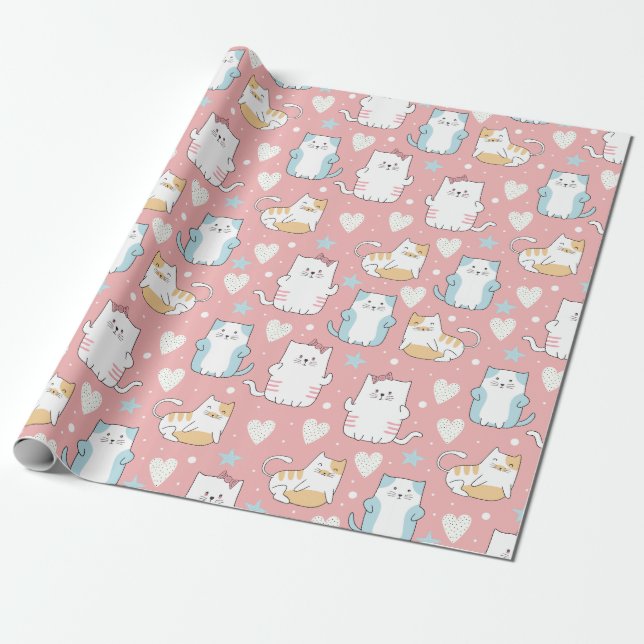 Papel De Regalo Gatos cortos (Desenrollado)