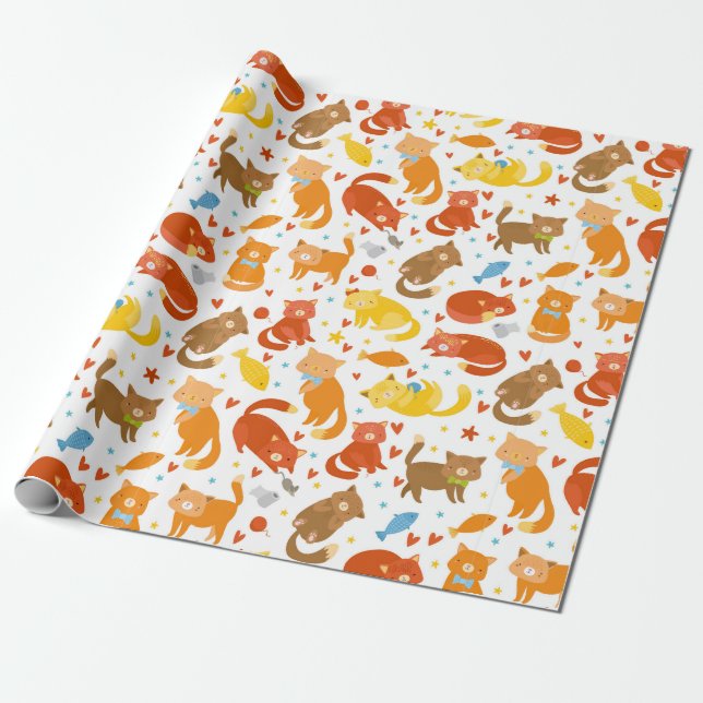 Papel De Regalo Gatos cortos (Desenrollado)