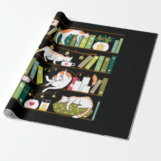 Papel De Regalo Gatos de biblioteca - gatos caprichosos en los est