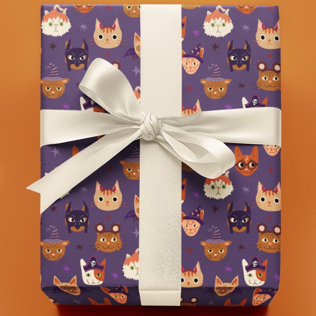 Papel De Regalo Gatos de Halloween en disfraz (Subido por el creador)