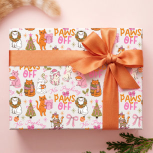 Papel De Regalo Gatos de Navidad sin husmear patas Retro Fiesta