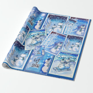 Papel De Regalo Gatos de nieve