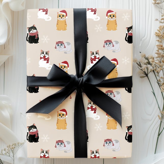 Papel De Regalo Gatos de Santa Patrón Navideño de Mascotas Gatito  (Subido por el creador)
