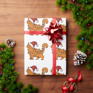 Papel De Regalo Gatos Divertidos Navidad Naranja Gato Mamá Amante