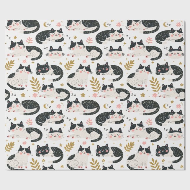 Papel De Regalo Gatos durmiendo (Costura)