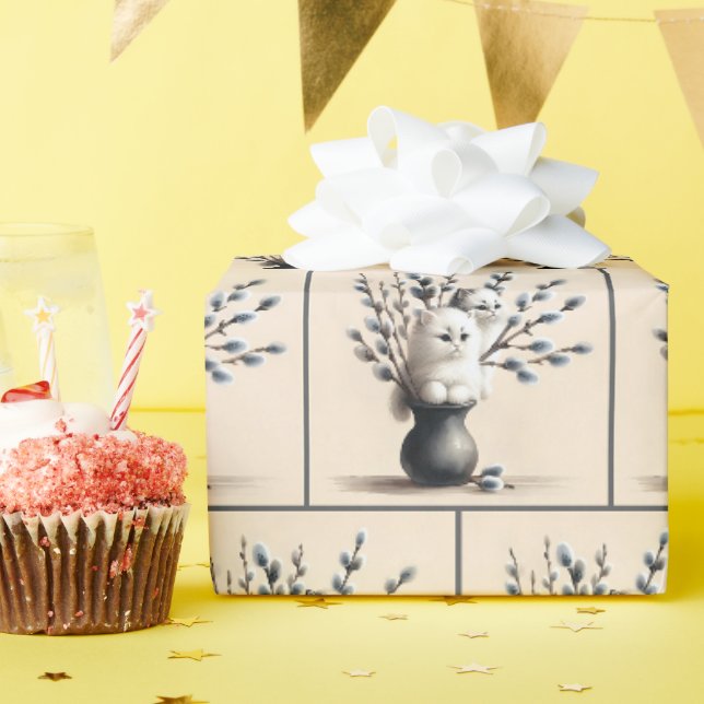 Papel De Regalo Gatos En Amentos (Fiesta de cumpleaños )
