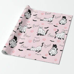 Papel De Regalo Gatos fantasmas lindos Halloween