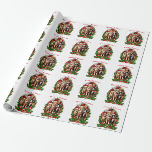 Papel De Regalo Gatos Feliz Navidad