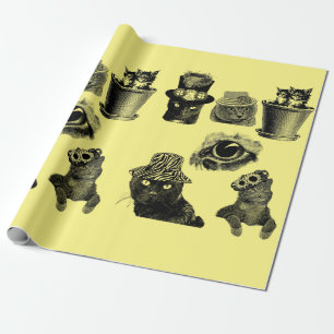 Papel De Regalo Gatos Gatitos Mascotas Ilustraciones de Arte