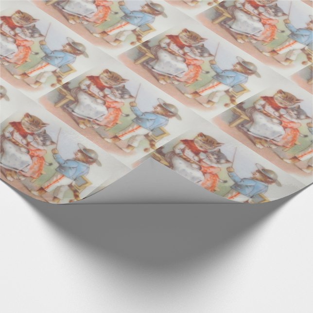 Papel De Regalo Gatos gatos gatitos vestidos de Victoria (Esquina)