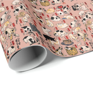Papel De Regalo gatos japoneses Ukiyo-e Funny kitty