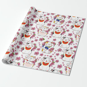 Papel De Regalo Gatos Maneki-neko Chinos