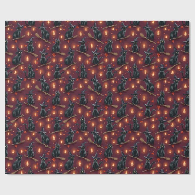 Papel De Regalo Gatos Negros, Autora Natasha Us (Superficie plana)