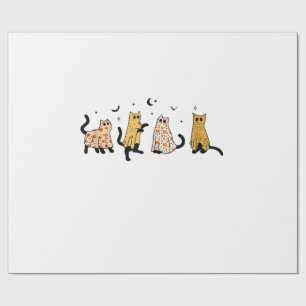 Papel De Regalo Gatos Negros Divertidos Patrón de Fantasmas de Hal