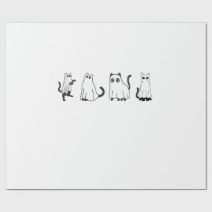 Papel De Regalo Gatos negros lindos con disfraz de fantasma para m