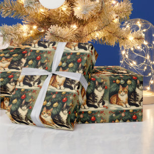 Papel De Regalo Gatos pequeños bajo el amante del gato del árbol d