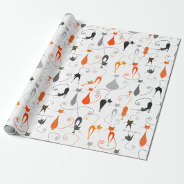 Papel De Regalo Gatos retro