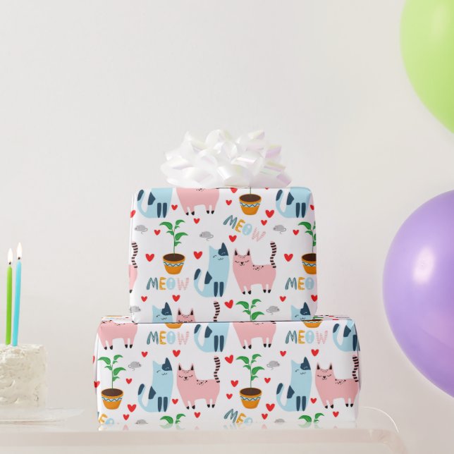 Papel De Regalo Gatos y ratones divertidos (Regalos de fiesta)