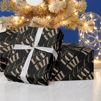 Papel De Regalo Gatsby fiesta Gold y Black Pop Fizz Clink