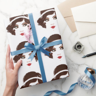 Papel De Regalo Gatsby Gold Flapper Birday Bridal Shower Fiesta