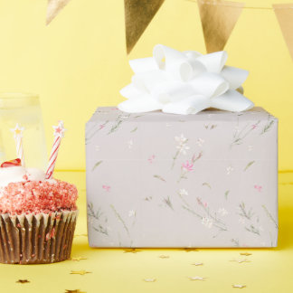 Papel De Regalo Gaura Acuarela Floral Rosa Suave