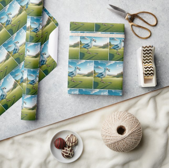 Papel De Regalo Gaviota con una pelota de golf (Artesanía)