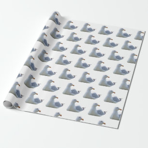Papel De Regalo Gaviota encantadora en reposo – Arte de aves coste