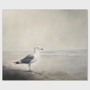 Papel De Regalo Gaviota solitaria cerca de la orilla