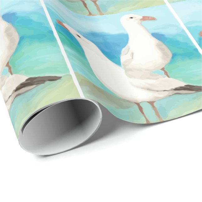 Papel De Regalo Gaviotas acuáticas en el arte de la naturaleza de  (Esquina del rollo)