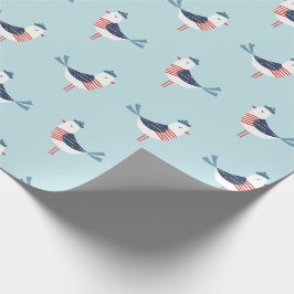 Papel De Regalo Gaviotas de marinero de color azul claro