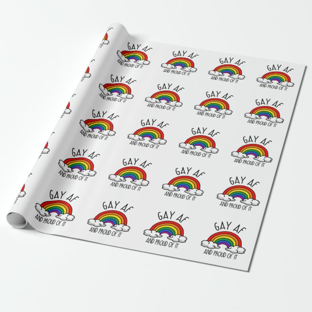 Papel De Regalo GAY AF y orgulloso de ello (Desenrollado)