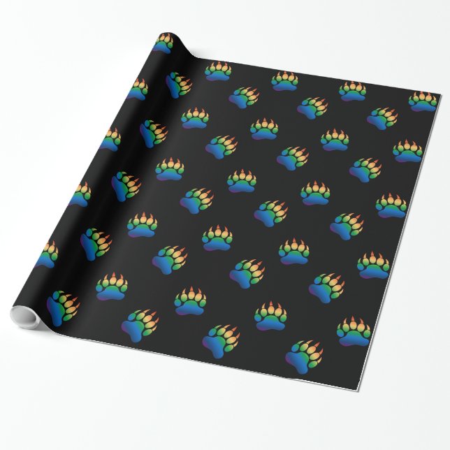 Papel De Regalo Gay Bear Pride Bear Paw (Desenrollado)