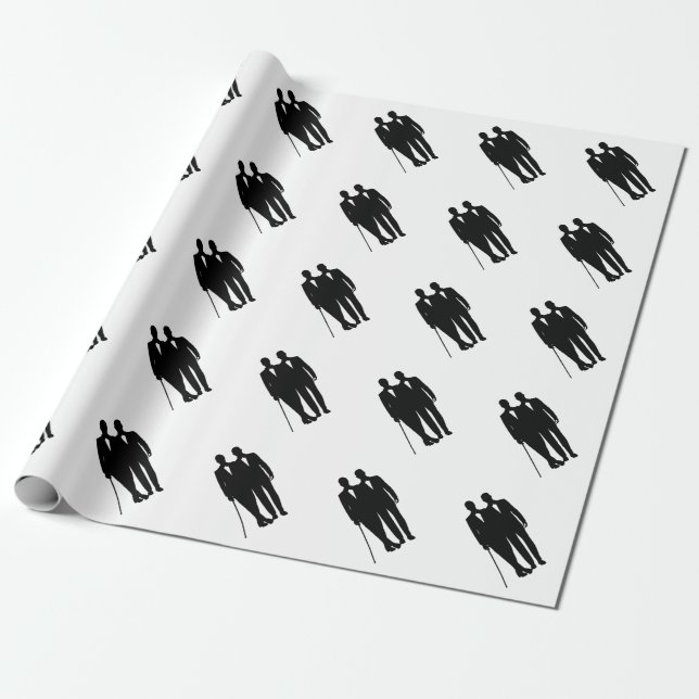 Papel De Regalo Gay Boda Grooms (Desenrollado)