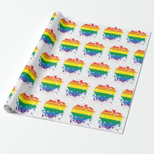 Papel De Regalo Gay Pride Love Heart