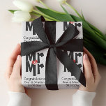 Papel De Regalo Gay Sr. Y Sr. Bold Boda Moderno Personalizado<br><div class="desc">El Sr y el Sr. Gay Boda regalo papel de envoltura .. perfecto para los dos novios .. mister y señor letra negrita con detalles de corazón en rojo blanco y negro de Ricaso</div>