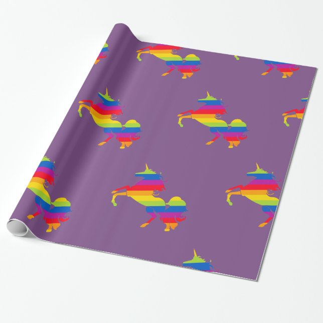 Papel De Regalo Gay Unicorn (Desenrollado)