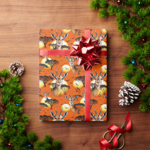 Papel De Regalo Gazelle Animal salvaje Antelope africano