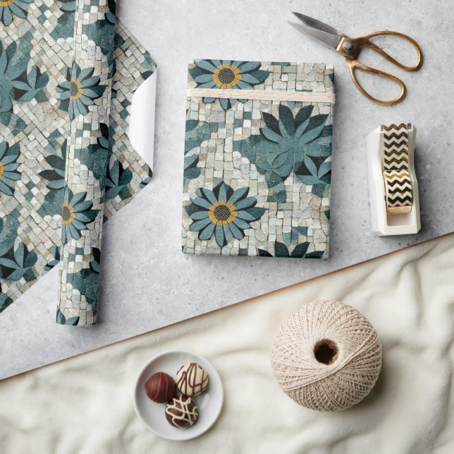 Papel De Regalo Geblümtes Steinmosaik (Artesanía)